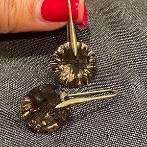 Crystal Gold Dangle Earrings